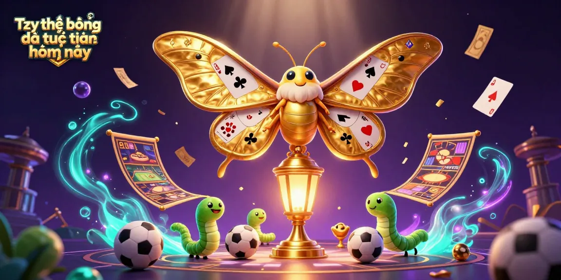 Tỷ lệ bóng đá trực tuyến hôm nay showcases colorful sports betting elements in a vibrant 3D scene.