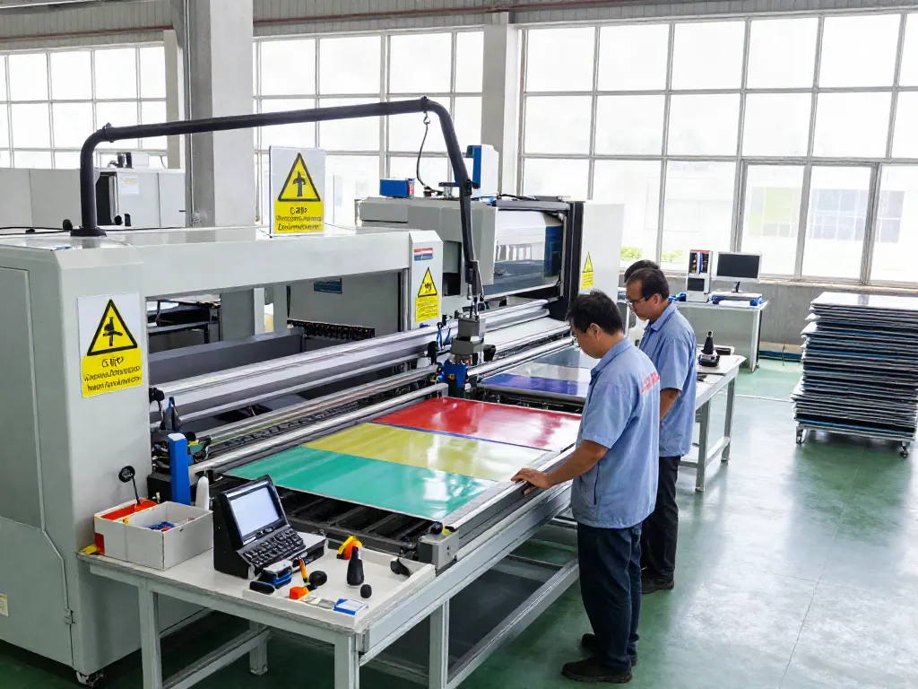 Engineered Composites manufacturing facility with technicians inspecting GRP products and advanced machinery.