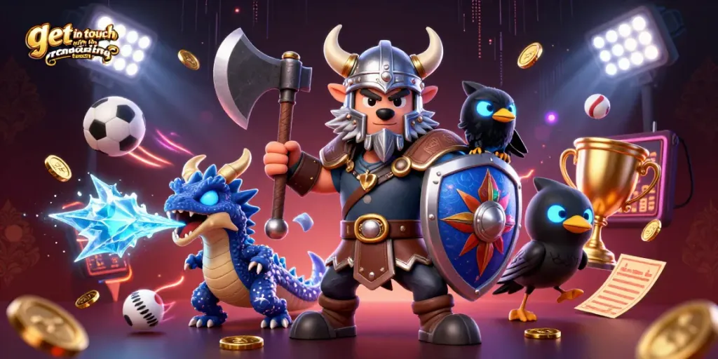 Get in touch with the remodeling team through engaging gambling visuals with a Viking wolf warrior.