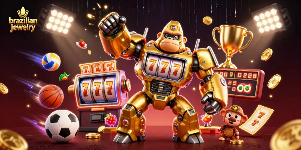 Enjoy intense gameplay with stunning brazilian jewelry-inspired characters in a vibrant casino scene