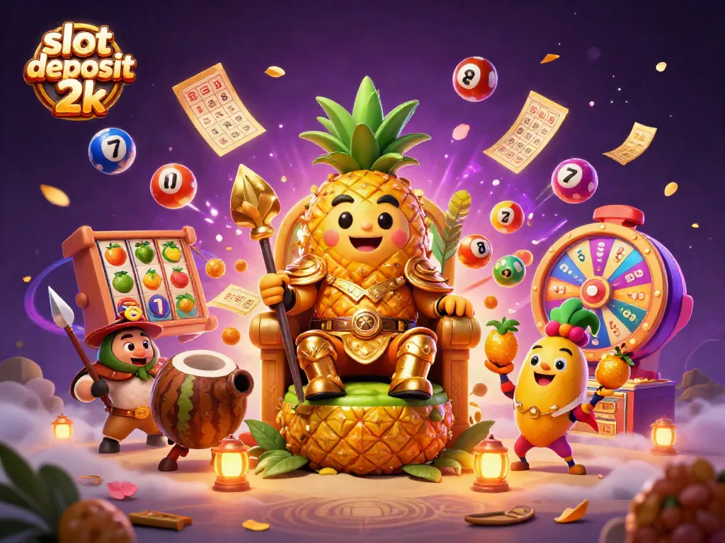 Engage in vibrant gameplay with slot deposit 2k featuring golden pineapple king and dynamic casino elements.