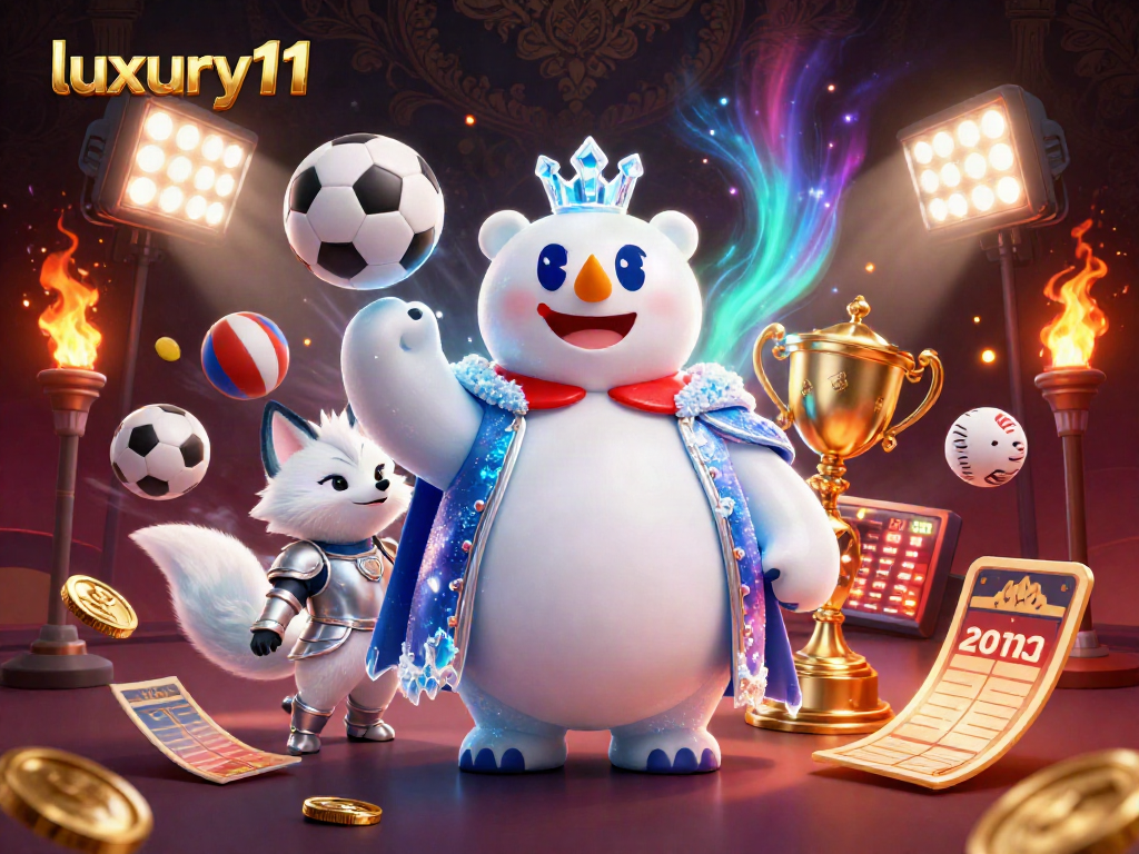 Win big with luxury111 in an immersive 3D casino scene featuring a regal ice king bear.