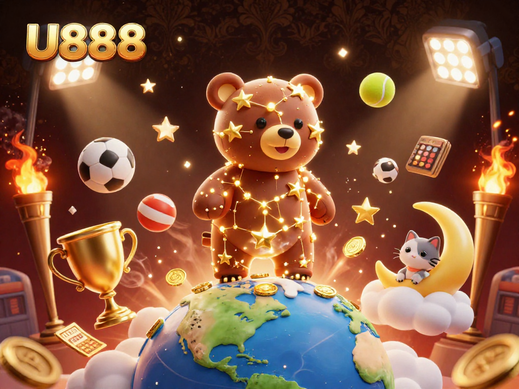 Win big at U888 with engaging characters and dynamic betting action in this vibrant casino scene.