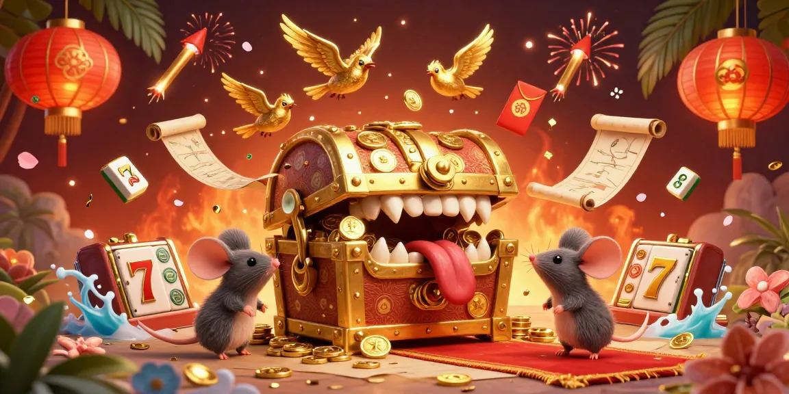 Engage with gamenohudoithuong's vibrant jackpot slots, showcasing a treasure chest scene filled with adventure.