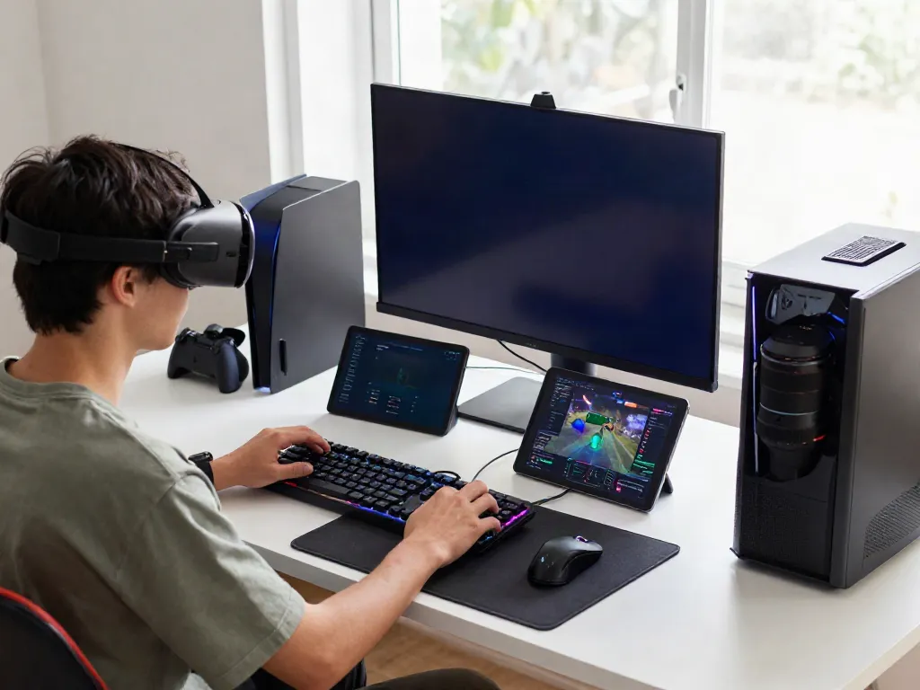 G15Tools gaming and technology workspace showcasing innovative gadgets and gaming setup.