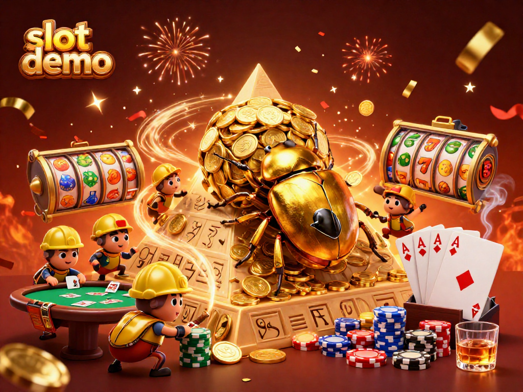 Memenangkan bonus menarik dalam slot demo dengan menggulirkan koin emas dan simbol keberuntungan.