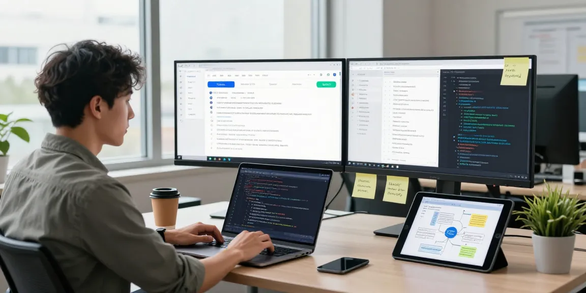 Explore the AI tool directory while coding in a modern workspace.