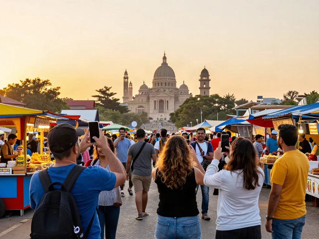 Travelers enjoying a vibrant urban experience, hop over to this web-site for cultural exploration.