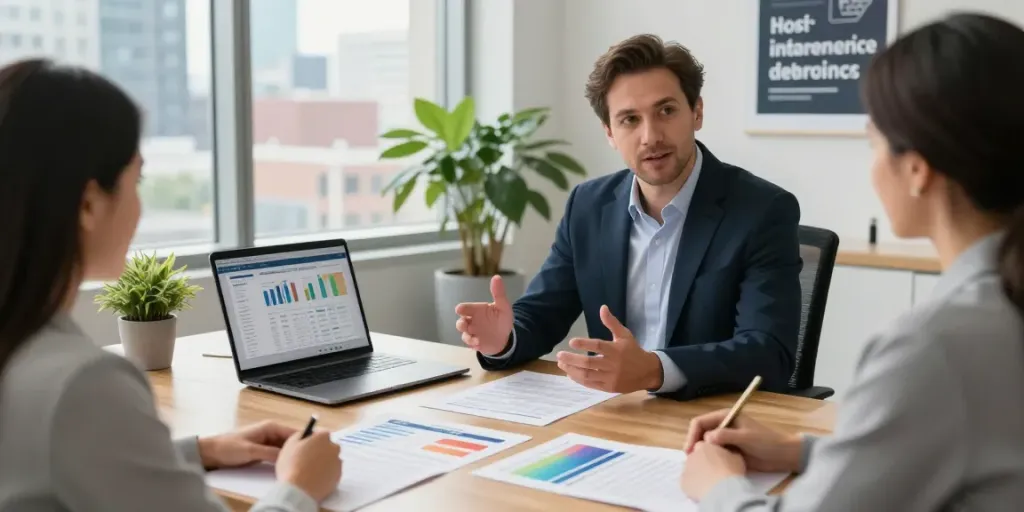 Ed Rempel providing personalized financial advice in a modern office.