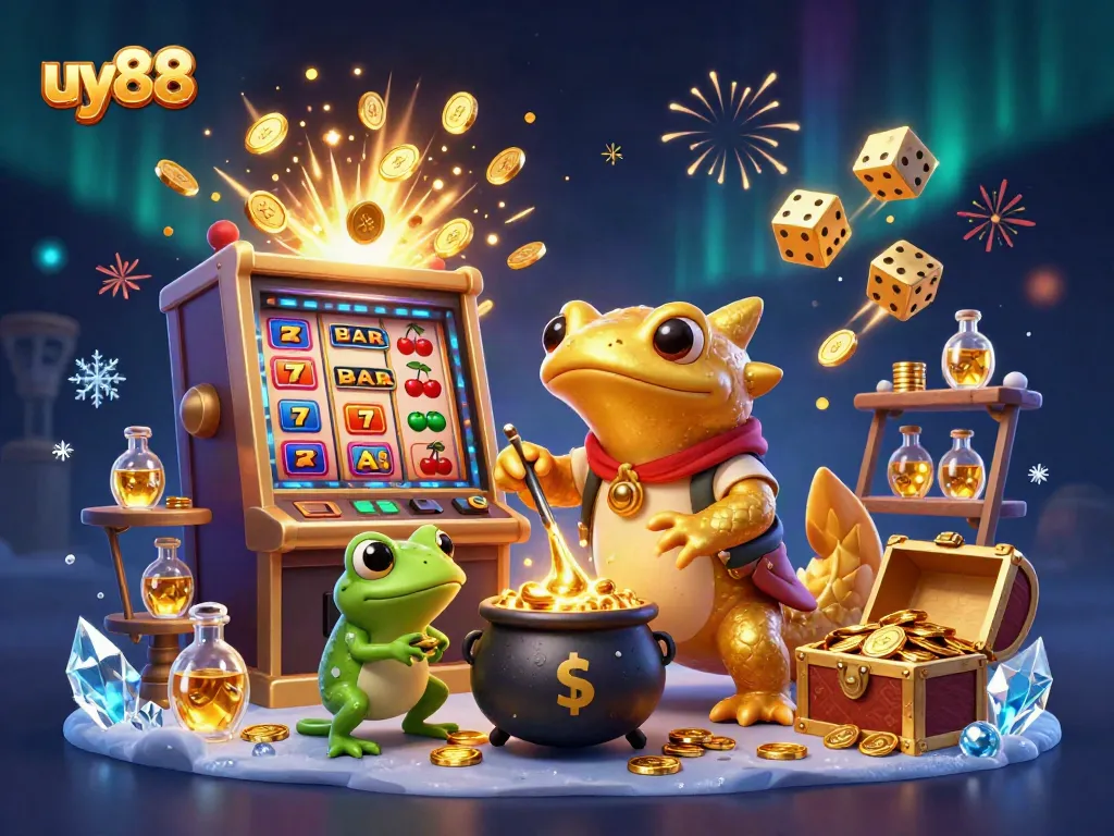 Experience the thrill of uy88 with a captivating casino scene filled with vibrant characters and dynamic elements.