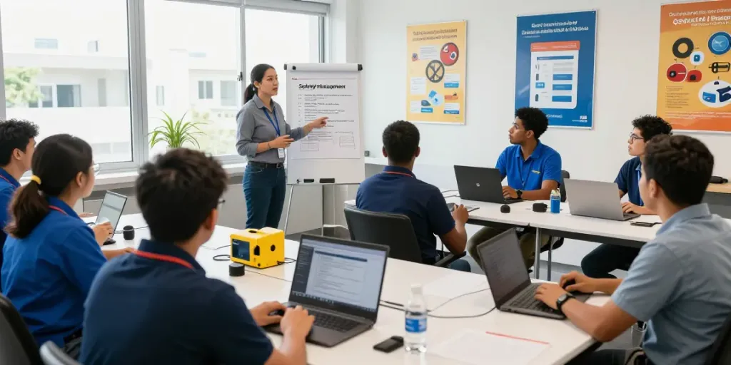 CSP Certification training in modern classroom with engaged participants and interactive learning.