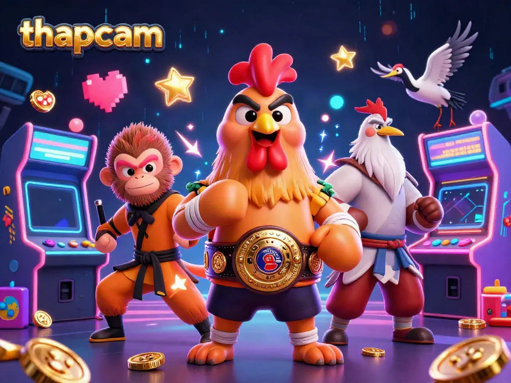 Experience thapcam's vibrant online gaming scene with dynamic characters and casino elements.