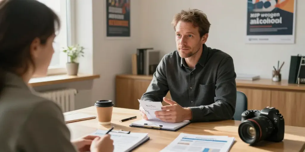 Thomas Kuhlmann helps clients prepare for MPU wegen alkohol in a supportive setting.