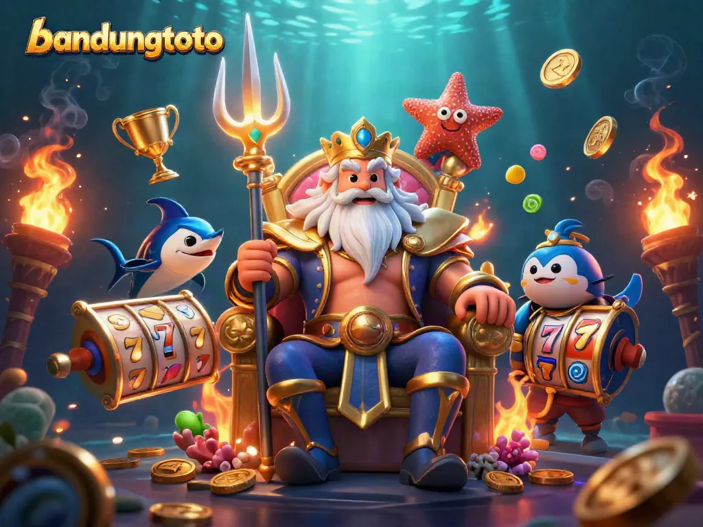 Engage with bandungtoto's thrilling gameplay in this vibrant casino-themed digital illustration.