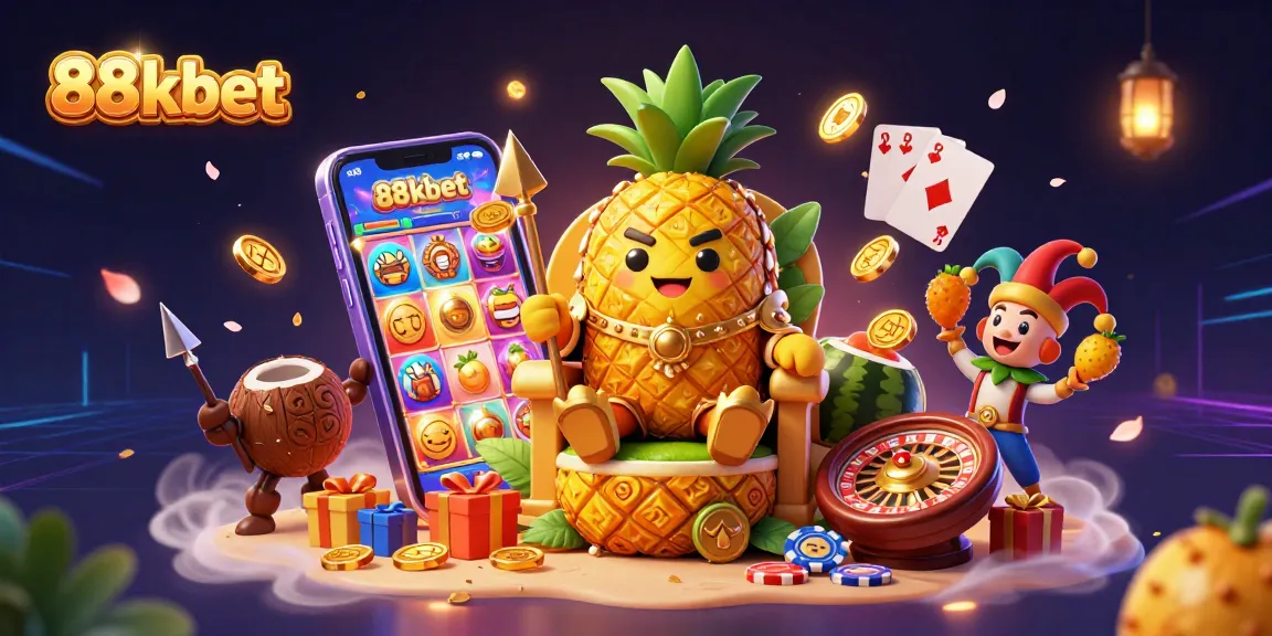 Explore thrilling gameplay at 88kbet with vibrant characters and engaging casino elements in a dynamic scene.