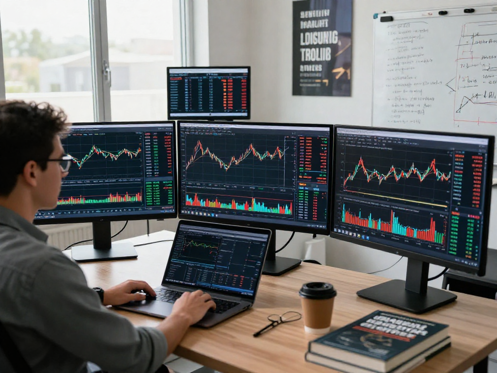在TradingView上分析实时行情数据的交易员，展示多资产行情与图表分析工具
