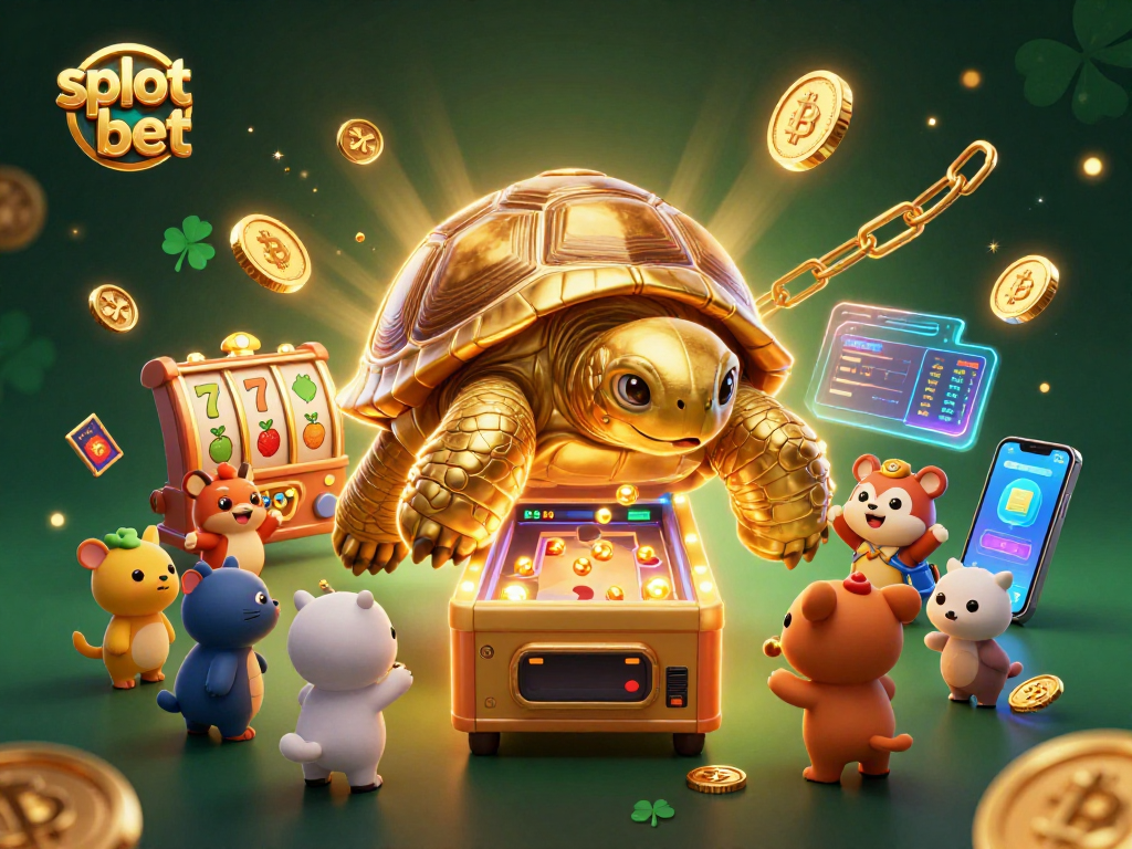 Menangkan slot bet dengan permainan seru dan simbol keberuntungan yang mengelilingi karakter kartun unik.