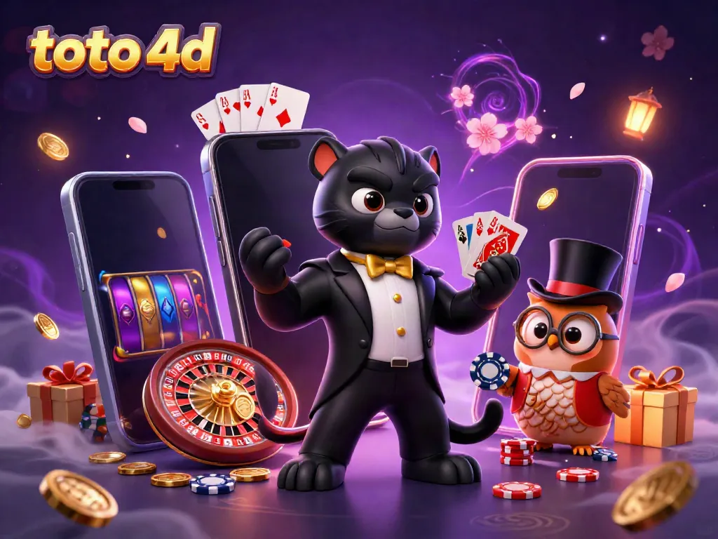 Menang di toto 4d bersama panther, burung hantu, dan tikus beruntung, bermain kartu dan poker chip.