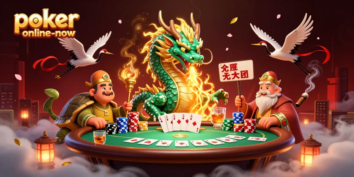 Engage in thrilling poker gameplay at poker-online-now with exciting dragon-themed casino elements.