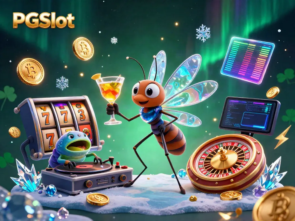 Engage with PGSlot action featuring a vibrant casino scene with unique characters and jackpot thrill.