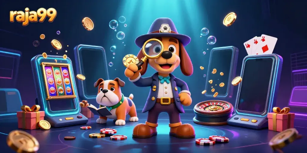 Engage with raja99 by exploring slot games amid an adventurous casino scene.